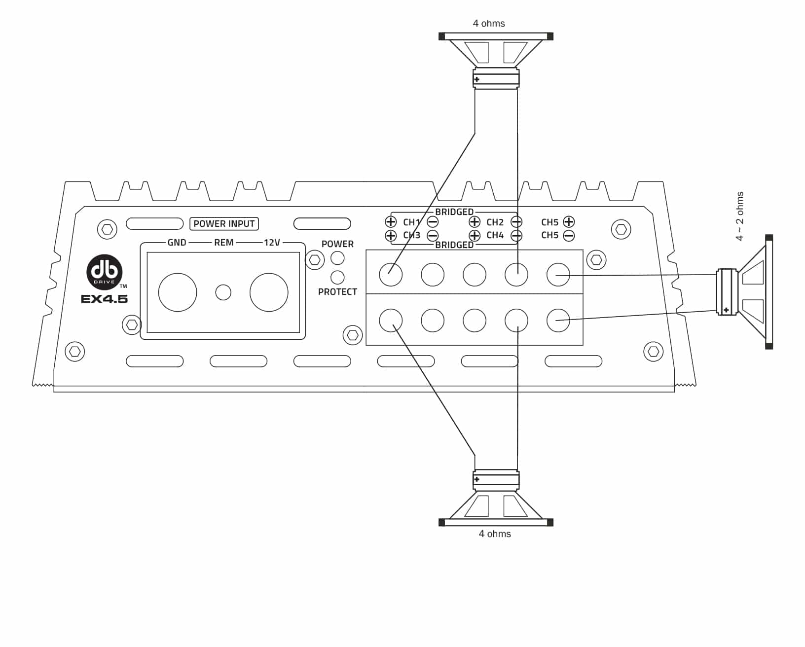 Euphoria Xpert 5 Channel Full Range Class D Amplifier RUSH BIKES